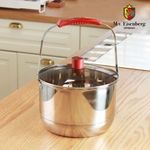 [M.v.Eisenberg] Vergnugen Stainless Steel Deep Stock Pot with Lid & Steamer | Safe & Hormone-Free | Works on Gas, Induction & More